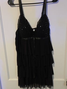 ENCHANTED Black Sequin Babydoll Nightdress - Women Intimates & Sleepwear